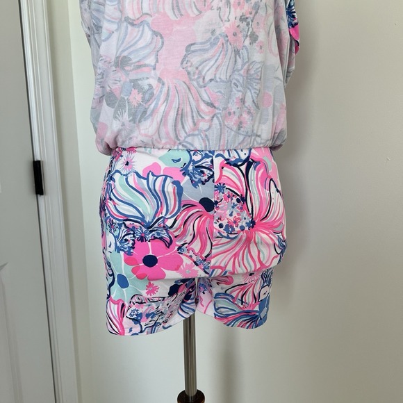 Lilly Pulitzer Gianni Skort Romper Dress Prosecco Pink‎ Make A Splash Floral XS - Picture 6 of 11